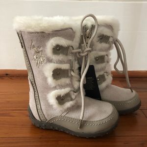Girls Polo Faux Fur Lined Boots Sz 8